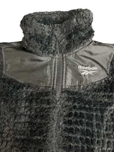 Reebok Boys 4T Black Polar Fleece Jacket Zip Up Faux Fur - Picture 2 of 9