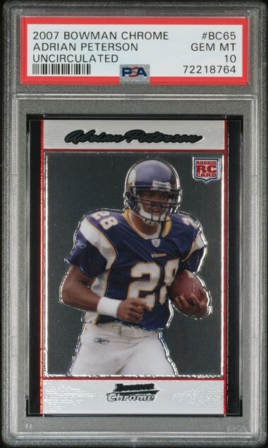 Adrian Peterson Bowman Chrome #BC65 Uncirculated