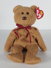 Ty Beanie Babies Brown Bear "Curly" P.E.Pellets, Dated 1993