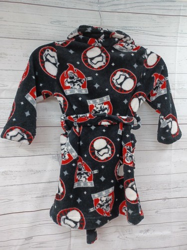 Boys Star Wars Robe 4 Startrooper Fleece Black Red Sz XS - Picture 3 of 10