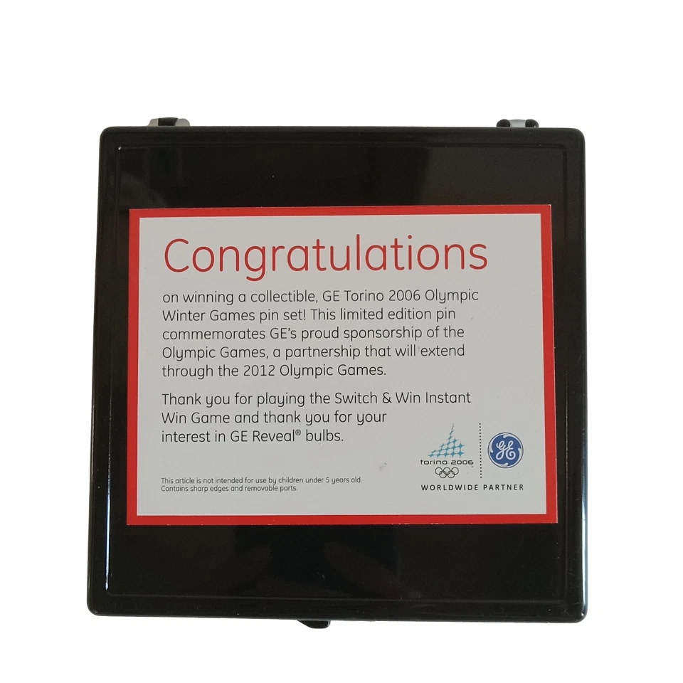 4 Pc General Electric GE 2006 Olympic Winter Games Turin Torino Pins Collectible - Image 3 of 4