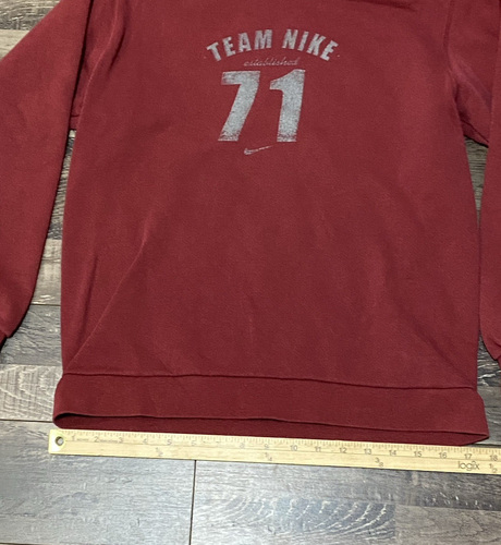 Vintage Team Nike White Tag Center Swoosh Sweater Sz Youth L 14-16 Made In USA - Picture 5 of 6