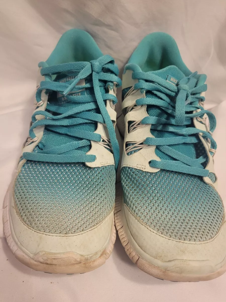 La nuestra carpintero Geometría Nike Free 5.0+ Breathe Women&#039;s Turquoise blue / White Size 9 | eBay