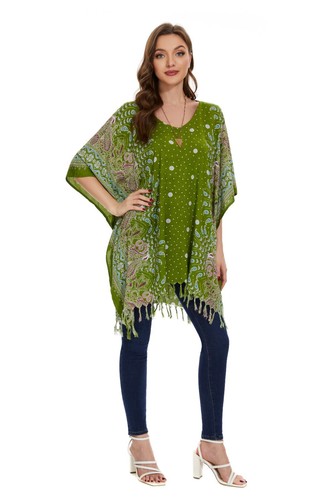 Beautybatik Women Boho Flora Printed Short Sleeve V neck Plus Size Tunic Tops - Picture 85 of 89