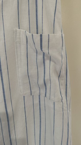 Per Una White & Blue Stripe Linen & Cotton Button Front Skirt Size 20 - Picture 8 of 15