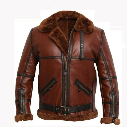 Herren B3 Bomber Lammfell Jacke Flieger Style Embrace Ultimate Luxe Dickes Fell - Bild 1 von 4