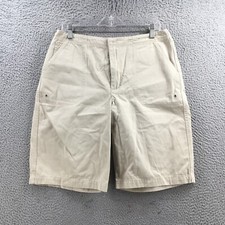 Gloria Vanderbilt Utility Shorts Womens 14 actual 34x10.5 Beige Cotton Zip NEW
