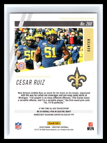 π₯ CESAR RUIZ 2020 PRESTIGE ORANGE FOIL RC SERIAL # 50 - Picture 2 of 2