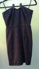 Silence + Noise Urban Outfitters Black Gold Studded Strapless Empire Sheath M