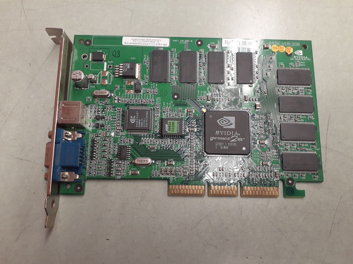 NVidia N1996 MS-8826 Ver:30B AGP Video Card 600-10036-0100-AP4 | eBay