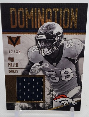 2017 Panini Vertex Domination 12/35 Von Miller Game Worn Material no. DM-13