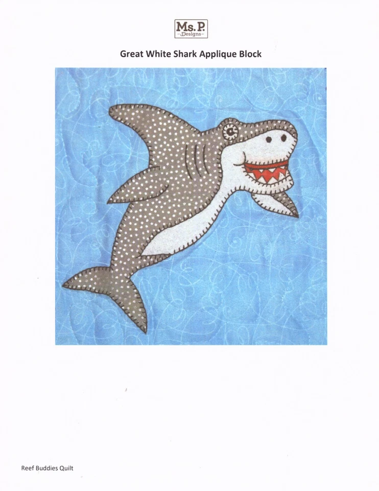 REEF BUDDIES QUILT ~ Ms P Designs ~ Applique Pattern~ 44 x 44"~ Turtle-Sting Ray - Image 4 of 4
