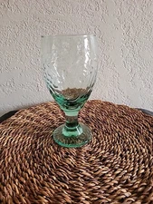 Vintage Libby 7IN Water Goblets Green Orchard Pattern 16 Ea.