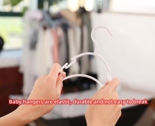 Kids Plastic Clothes Hangers Non-Slip Laundry Holder Closet Organization 100PCS - Picture 8 of 8