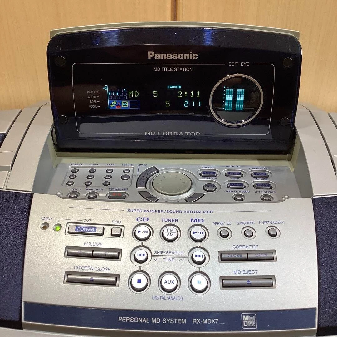 Panasonic RX-MDX7 Cobra Top Radio cassette MD Player Used