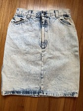Vintage Acid Washed Denim Skirt Disney Mickey Mouse 7/8