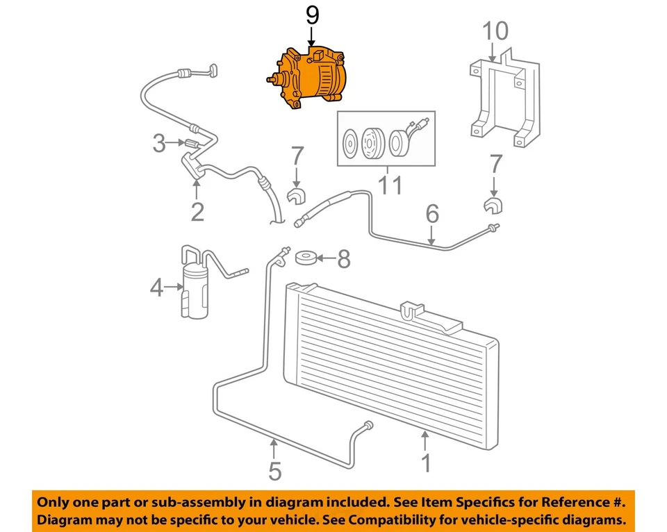 Dodge Ram 2500 2003 2004 2005 OEM compresor de aire acondicionado 5,9 L automático 4x4 Foto 3 de 4