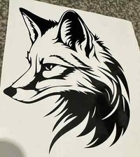 1x Fox Wildlife Vinyl Sticker Bumper Decal Camper Car Van Window 5x6inch Black