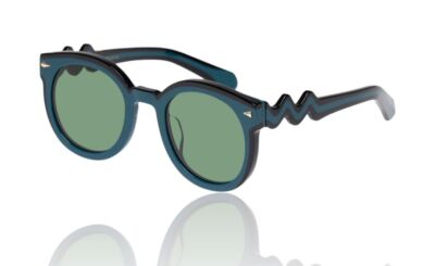 Karen Walker Super Wavy Duper Sunglasses Teal/Black, Round