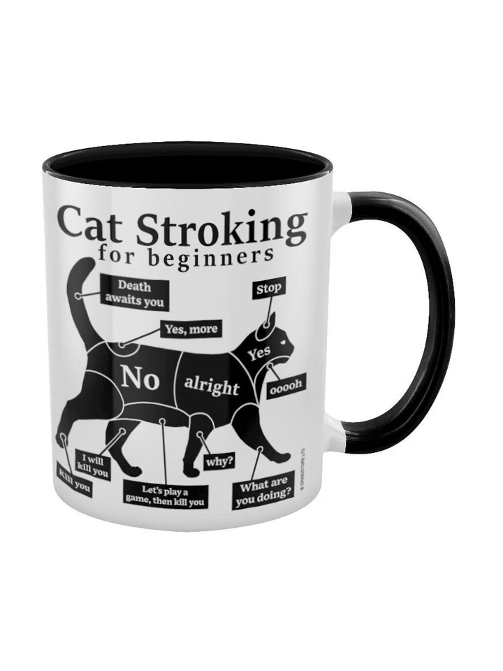 Cat Stroking For Beginners Black Inner 2-Tone Mug - Image 2 of 3