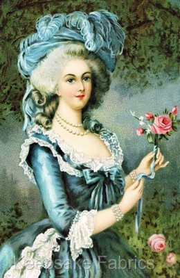 Lovely Marie Antoinette Cotton Crazy Quilt Block Multi Sizes (M39