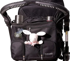 Julius Ames® Baby Stroller Organizer Bag With Cup Holders - Clear Tablet Panel