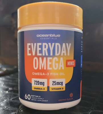 Essentials Everyday Omega Minis  Burpless Natural Fish Oil w Vitamin D3  60ct