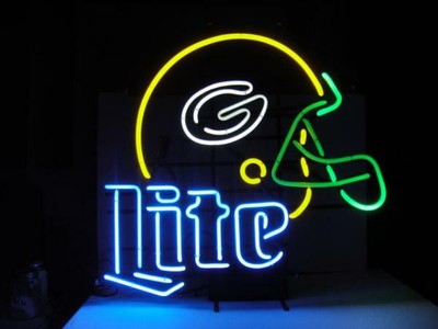 Green Bay Packers Helmet Beer Neon Sign 