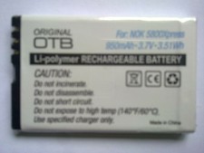 Batteria originale OTB LiPo per NOKIA 5800 Xpress 950mAh 3.7V 3,51Wh