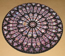 Vintage Springbok Circular Puzzle - North Rose Window Notre Dame Missing 1 Piece