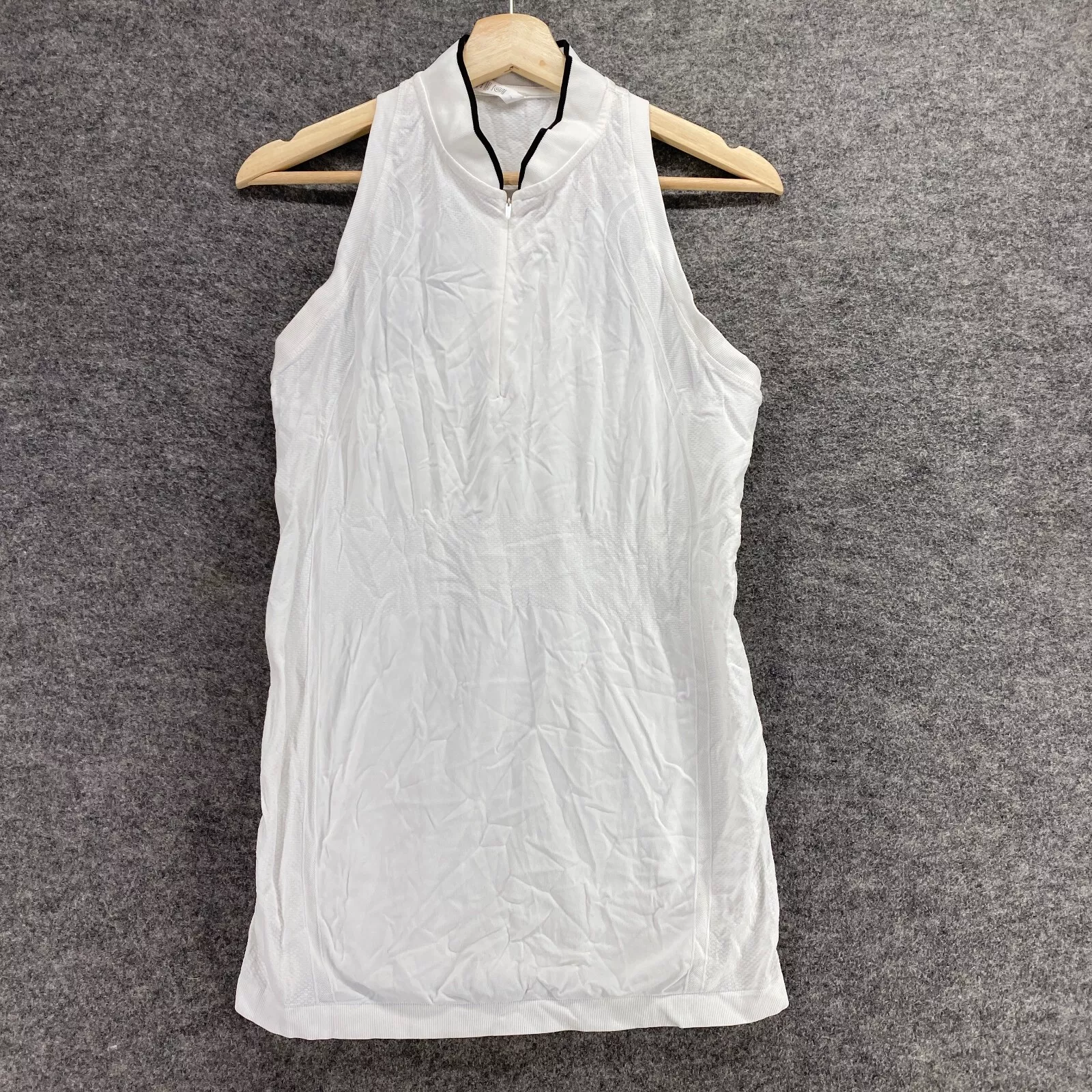 athleta activewear zipper sleeveless crew neck tank-top
