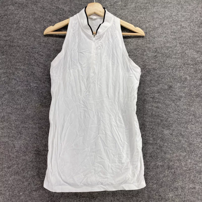 athleta activewear zipper sleeveless crew neck tank-top