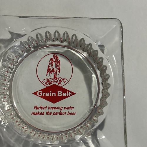 New Grain Belt Beer Glass 4" X 4" Advertising Cigarette Ashtray - Picture 4 of 12