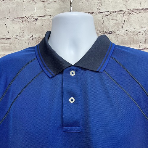 Lands End Polo Mens Size Large 42-44 Blue Short Sleeve Lightweight Mesh - Picture 2 of 9