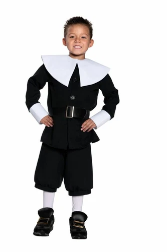 Pilgrim Boy Thanksgiving Child Costume Kids Cute Theme Party Religious Halloween