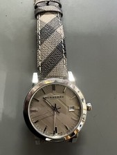 BURBERRY BU9029 The City 38mm Sapphire Crystal Canvas Leather Unisex Watch F SH