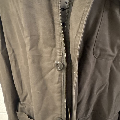 Men's Orvis Cotton Barn Jacket Plaid Lining Olive Brown Corduroy (Size xxl) - Picture 3 of 10