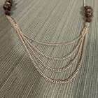 Vintage Brown marbled beaded long Chain Necklace Fashion Costume Beautiful — photo 7