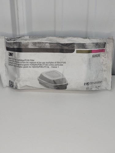 3M 60926 Multi Gas/Organic Vapor Cartridge P1OO 1 Pair EXP. Date 2025-2027 k10 - Afbeelding 1 van 2