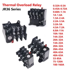 Thermal Overload Relay Overload Protection 3Phase Motor JR36-20 36 160 0.32-160A