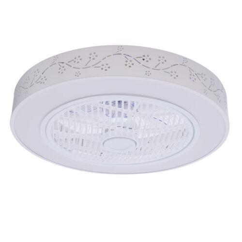 50cm Round Ceiling Fan Light 3Color LED Chandelier Lamp Dining Bedroom Remote - Picture 23 of 24
