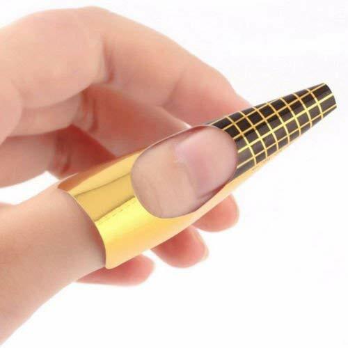 Gold Nail Forms Nail Art Stickers Adhesive Extension Guide Acrylic Tips UV Gel - Picture 9 of 21