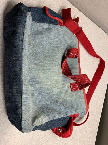 American Girl Denim Tote Shoulder Bag Bath and Body Works Faded Blue Hand Purse - Picture 6 of 6