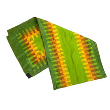 70s MCM Scarf Green Geometric Paoli Eurofashion made in Japan