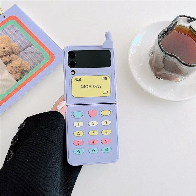 3D Mobile Phone Model Case Fr Samsung Galaxy Z Flip 4 3 Fur Bracelet Hard Cover - Image 2 of 4