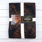 Fabric Tablecloth 60x84 Halloween Spider Web Black Lace Orange Goth Witchy