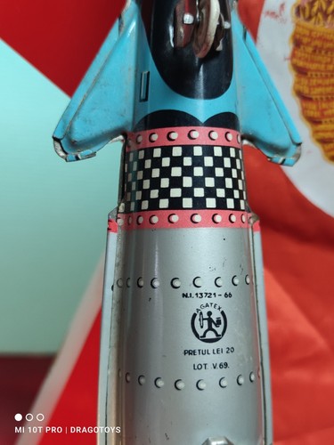 VINTAGE ROCKET COSMOS 189 FRICTION TOY 60s SPACESHIP ROMANIA AGATEX SOVIET ERA - Picture 5 of 24