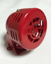 NEW 12V Red Motor Driven Air Raid Siren for all Vehicles, Motorcycles or Boats