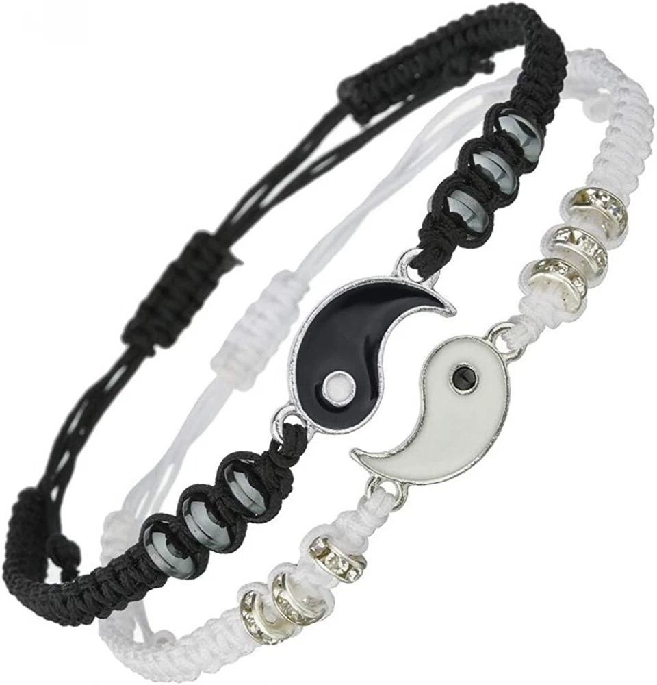 Matching black and white cheap bracelets