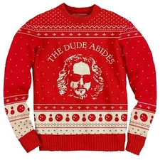 Adult The Big Lebowski The Dude Abides Ugly Christmas Sweater Movie for Cosplay